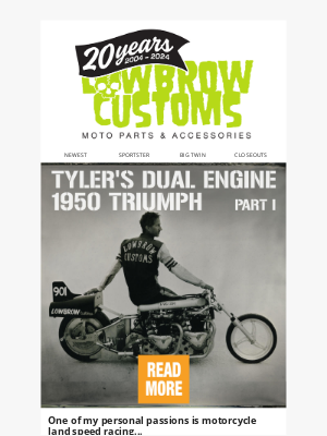 Lowbrow Customs - 🏁 Tyler's Dual Engine 1950 Triumph Land Speed Race Bike 🐅🐅