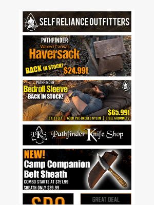 Self Reliance Outfitters - Haversacks and Bed Sleeves Back in stock!