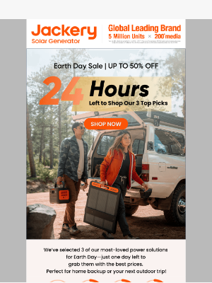 Jackery - 👍3 Earth Day Favorites — 24 Hours Left to Save