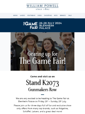 William Powell - Come see us at the Gamefair - Stand K2073!