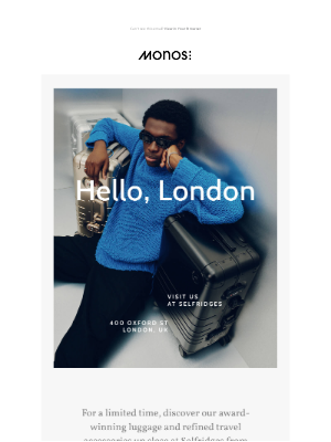 Monos - London, we’ve landed – Visit us at Selfridges
