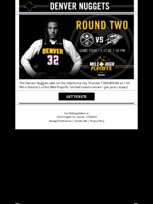 Denver Nuggets - LAST CHANCE Nuggets vs Oklahoma City Thunder