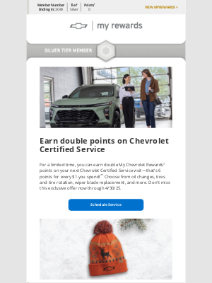 Chevrolet - Sandy, limited time: Earn double points on Chevrolet Certified Service