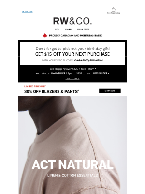 RW&CO.(Canada) - Linen & Cotton: Softer with every wear