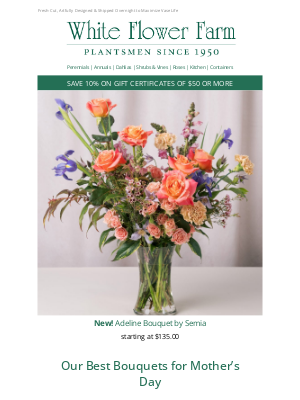White Flower Farm - Bouquets You Won't Find Anywhere Else for Mother's Day