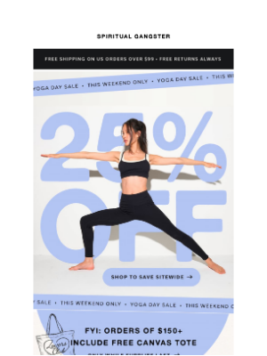 Spiritual Gangster - Annual Yoga Day Sale is ON!