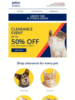 Petco - 🎄 Deck the Halls with 50% OFF Clearance