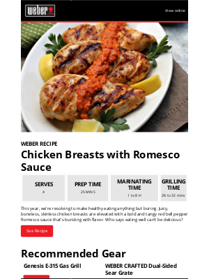 Weber - Ring in the New Year with Healthy and Delicious Chicken Romesco