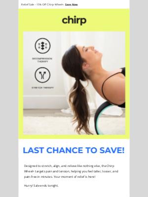 Chirp - Ends Tonight: 15% Off Chirp Wheel+