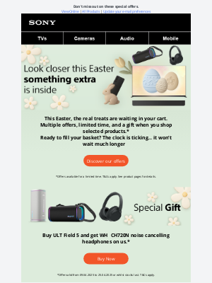 Sony (United Kingdom) - LAST CHANCE to fill your basket with surprises and special offers🧺