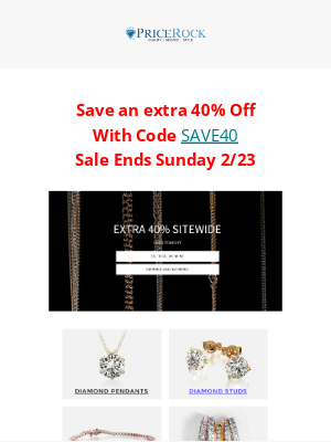 pricerock - Exclusive Weekend Gold Sale - 40% Off Until Sunday