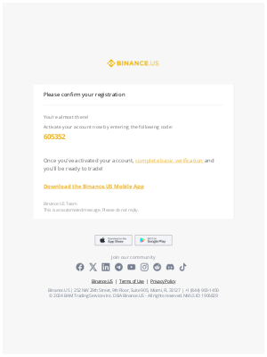 Binance - Binance US | Confirm Your Registration From 217.138.208.140 - 2024-11-30 06:35:40(UTC)