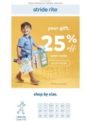 Stride Rite - 25% OFF Birthday Sale Still On!