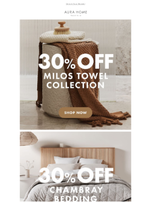 Aurahome (Australia) - 🌟 Milos Towel SALE + Chambray Mini Stripe SALE 🌟