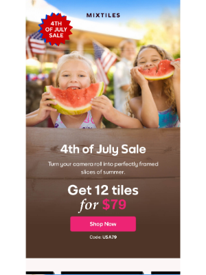 Mixtiles - 4th of July Sale Is On: 12 Tiles for $79