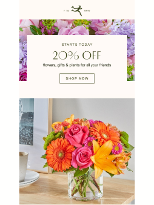 FTD Flowers - Girlfriends Day Flowers & More! 20% Off Today