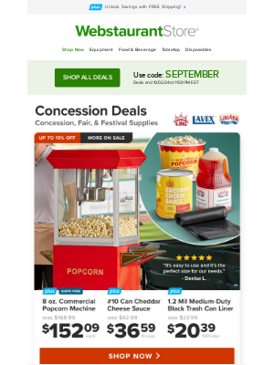 WebstaurantStore - Last chance for September deals!