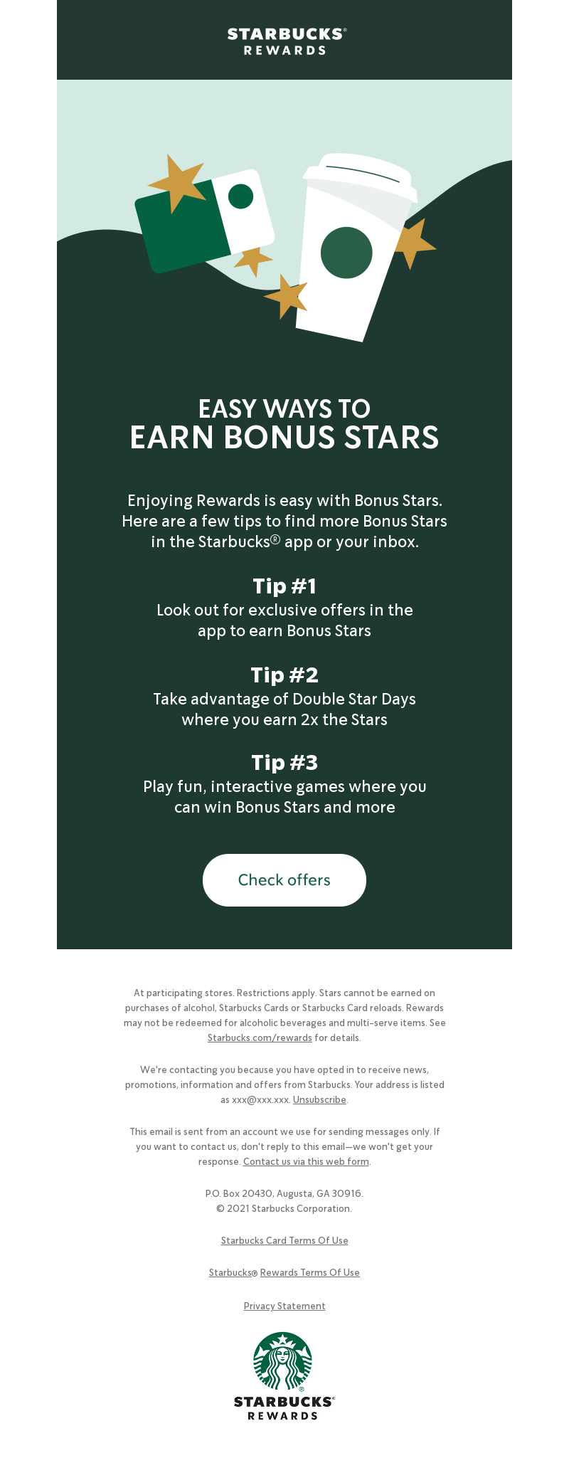 Starbucks - So many ways to collect Bonus Stars