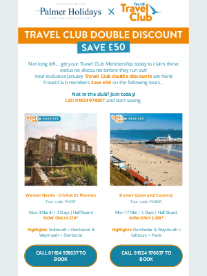 Glenton Holidays - Last Chance: The UK Travel Club: Double Discount!