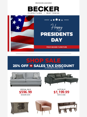 Becker Furniture World - Happy Presidents Day!