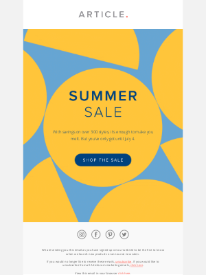 Article - Our Summer Sale is happening now