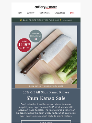 Cutlery and More - Shun Kanso: Simple, Strong & Now 20% Off