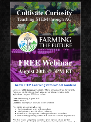 STEMfinity - Cultivate Curiosity: RSVP for Our FREE Teaching STEM Through Agriculture – Webinar