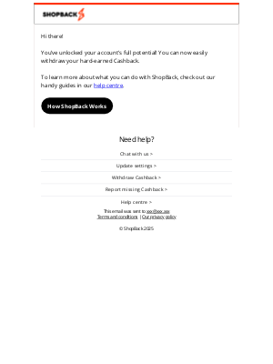 ShopBack - Email verified