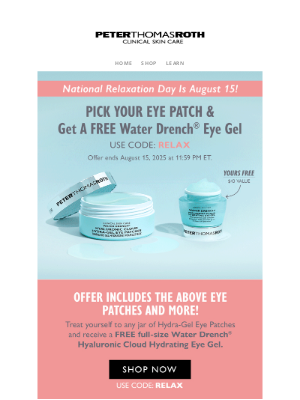 Peter Thomas Roth - Patch, Relax & Get A FREE Water Drench® Gift!