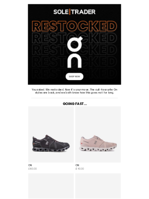 SOLETRADER - 🚨 RESTOCK ALERT: On
