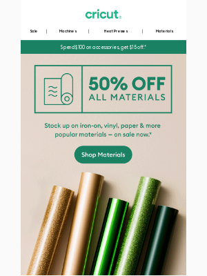 Cricut - Take 50% Off Materials!! ⚡️
