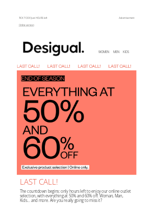 Desigual - Get EVERYTHING at 50% and 60% off