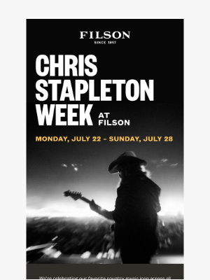 Filson - Chris Stapleton Week at Filson Stores