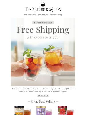 The Republic of Tea - Free Shipping Over $35 Starts NOW⏰