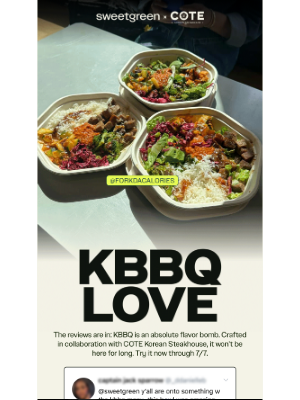 sweetgreen - With love, KBBQ