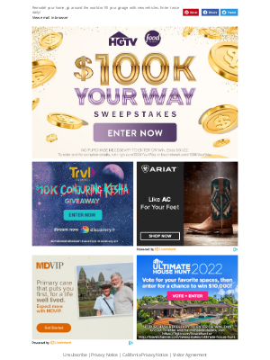 Food Network - $100,000 Your Way Sweepstakes: Enter Today!