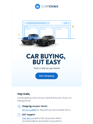 Carvana - You deserve a vehicle upgrade, Dale!