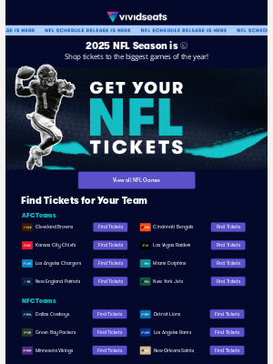 Vivid Seats - 🚨 NFL Schedule has DROPPED 🚨