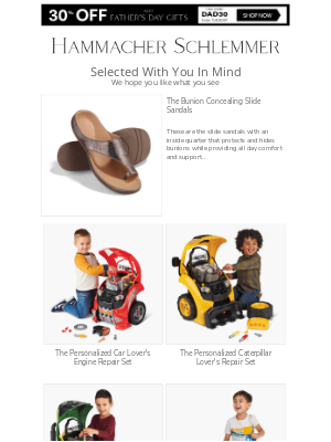 Hammacher Schlemmer - Selected Just For You:  The Bunion Concealing Slide Sandals & More