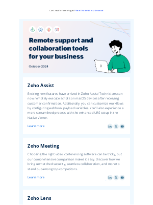 Zoho - Remote support and collaboration tools for your business- October 2024