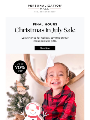 Personalization Mall - Final Day | 70% Off Christmas In July Ends Today