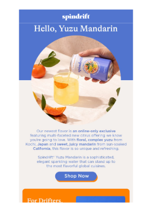 Spindrift - Citrus, Reimagined: Meet New Yuzu Mandarin