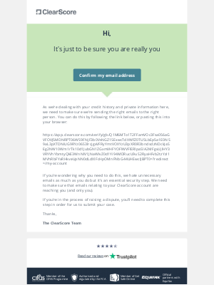 ClearScore (UK) - Confirm your email address