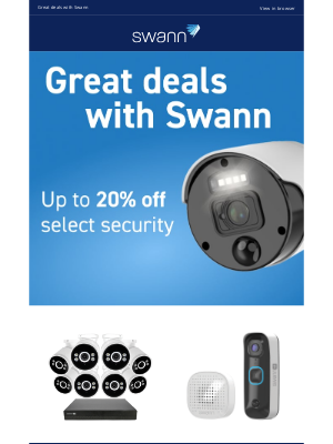 Swann (United Kingdom) - Great Deals with Swann—Save Up to 20% on Safety