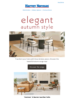 Harvey Norman (Australia) - Elevate your Autumn Style | Shop Lounges, Sofas and more