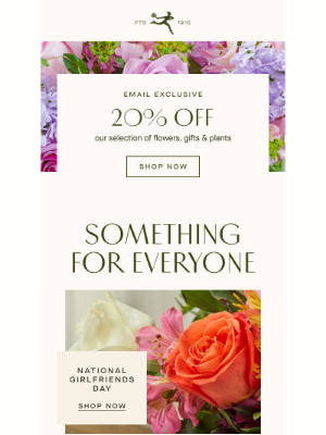 FTD Flowers - Take 20% Off Our Favorite Girlfriends Day Flowers!