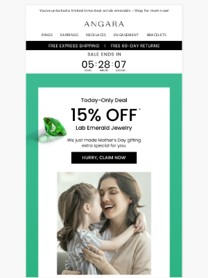 Angara - 15% Off Lab Emeralds: Today Only ⏲️