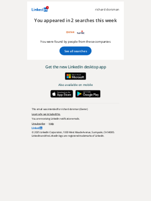 LinkedIn - 2 searches included you
