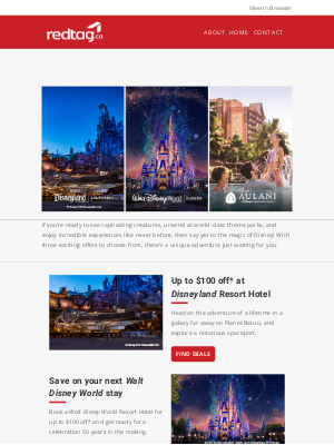 Red Tag Vacations (CA) - Tap into a world of fun with the magic of Disney!