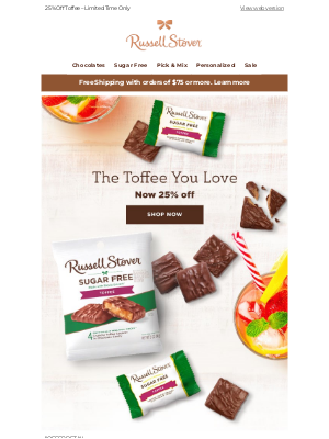 Russell Stover Candies - The Toffee You Love: Now 25% Off!🍫